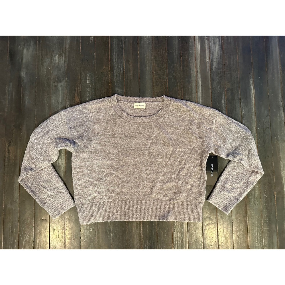 Thread & Supply Womens Cropped Crewneck Sweater  Dailylook‎ NEW